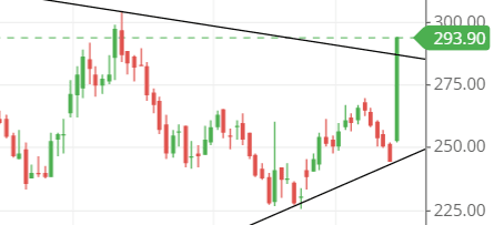 trendline of the Bajel share trendline of the Bajel share